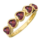 Bezel Gemstone Hearts Ring.