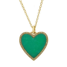 Diamond Turquoise Heart Pendant.