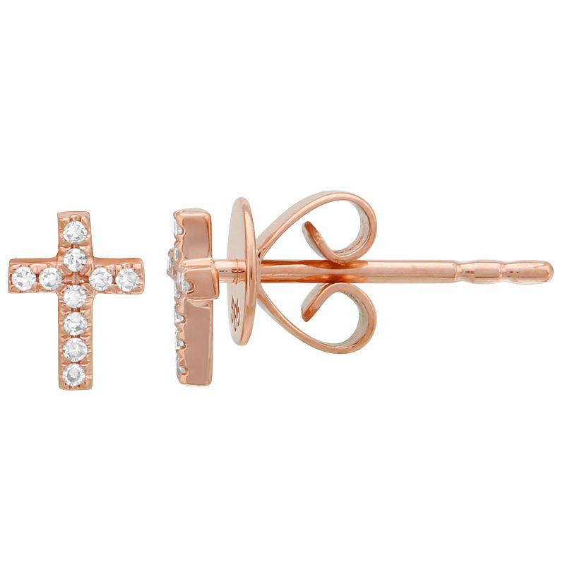 Mini Diamond Cross Studs.