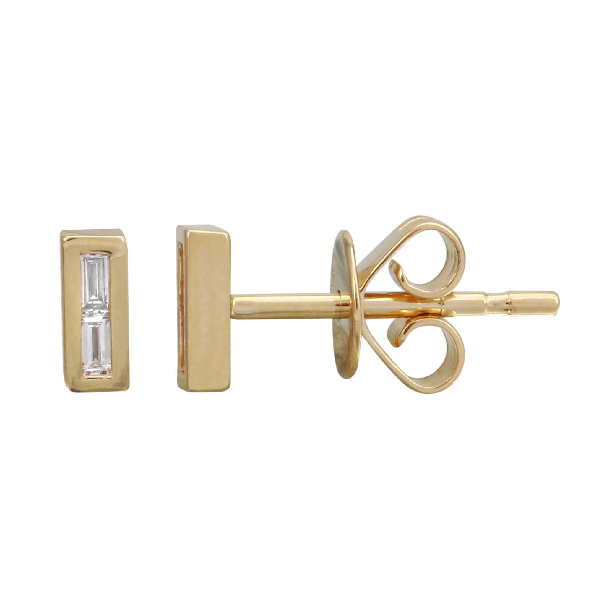 Mini Baguette Bar Earrings.
