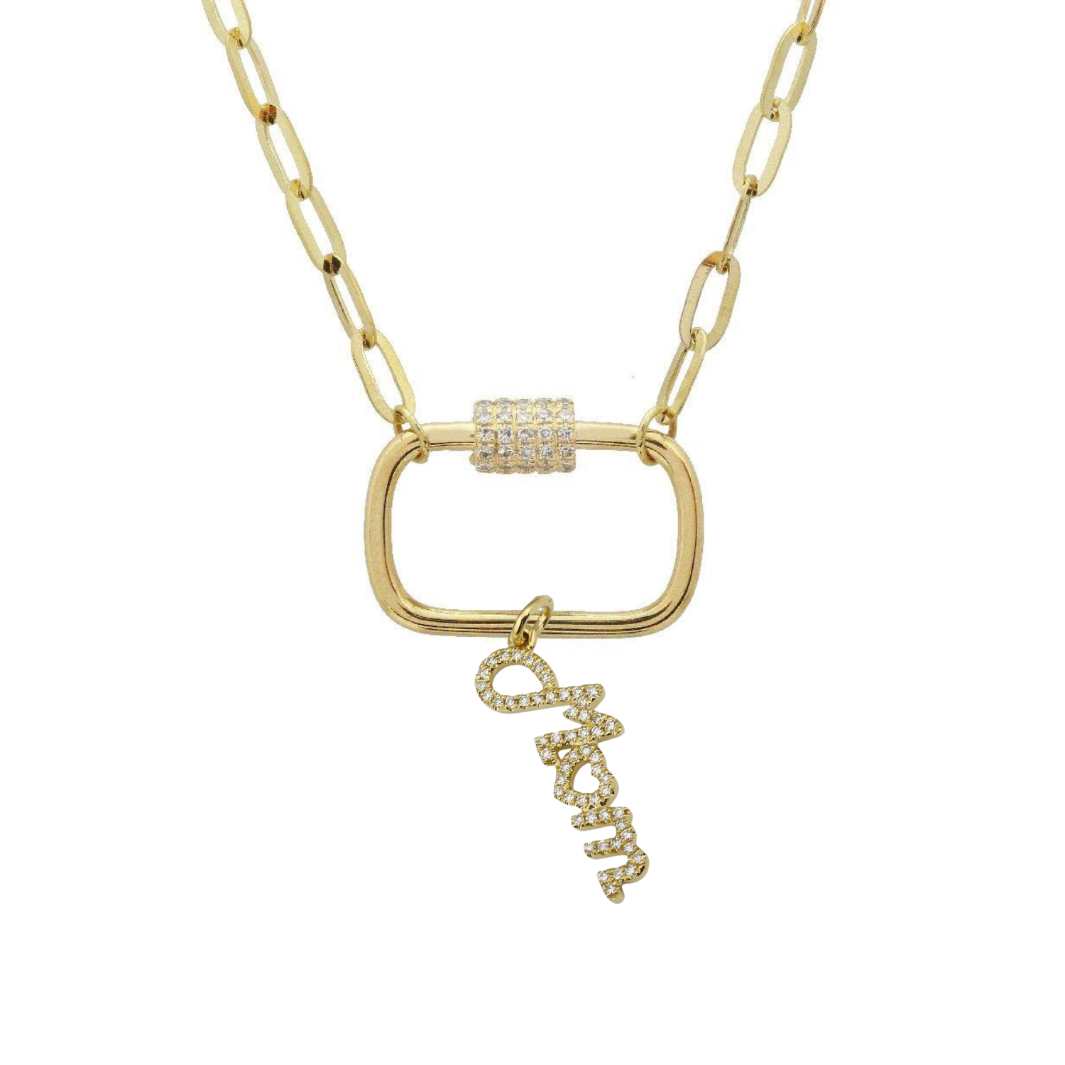 Diamond Mom Heart Charm.
