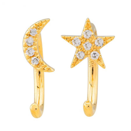 Moon & Star Ear Jacket Threaders.