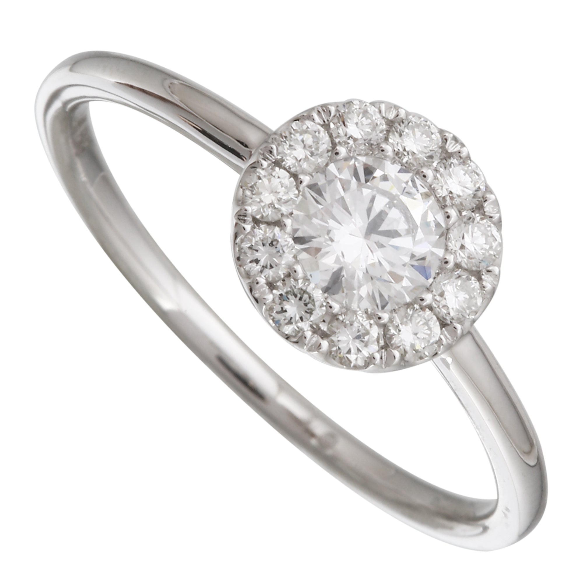 Halo Stack Band Engagement Ring.