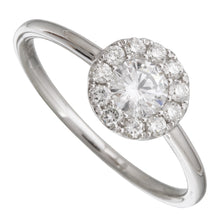 Halo Stack Band Engagement Ring.