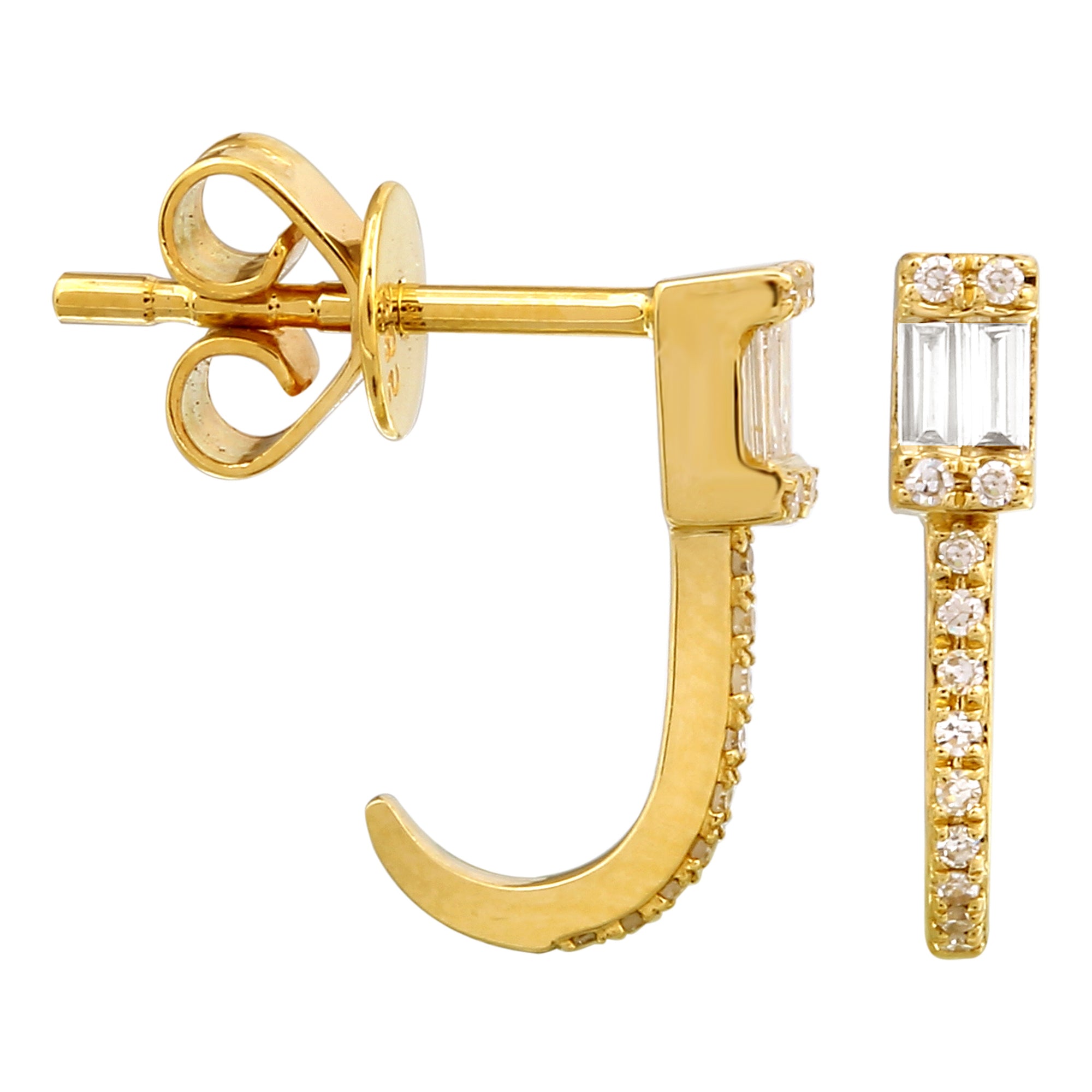 Baguette Lobe Cuff Studs.