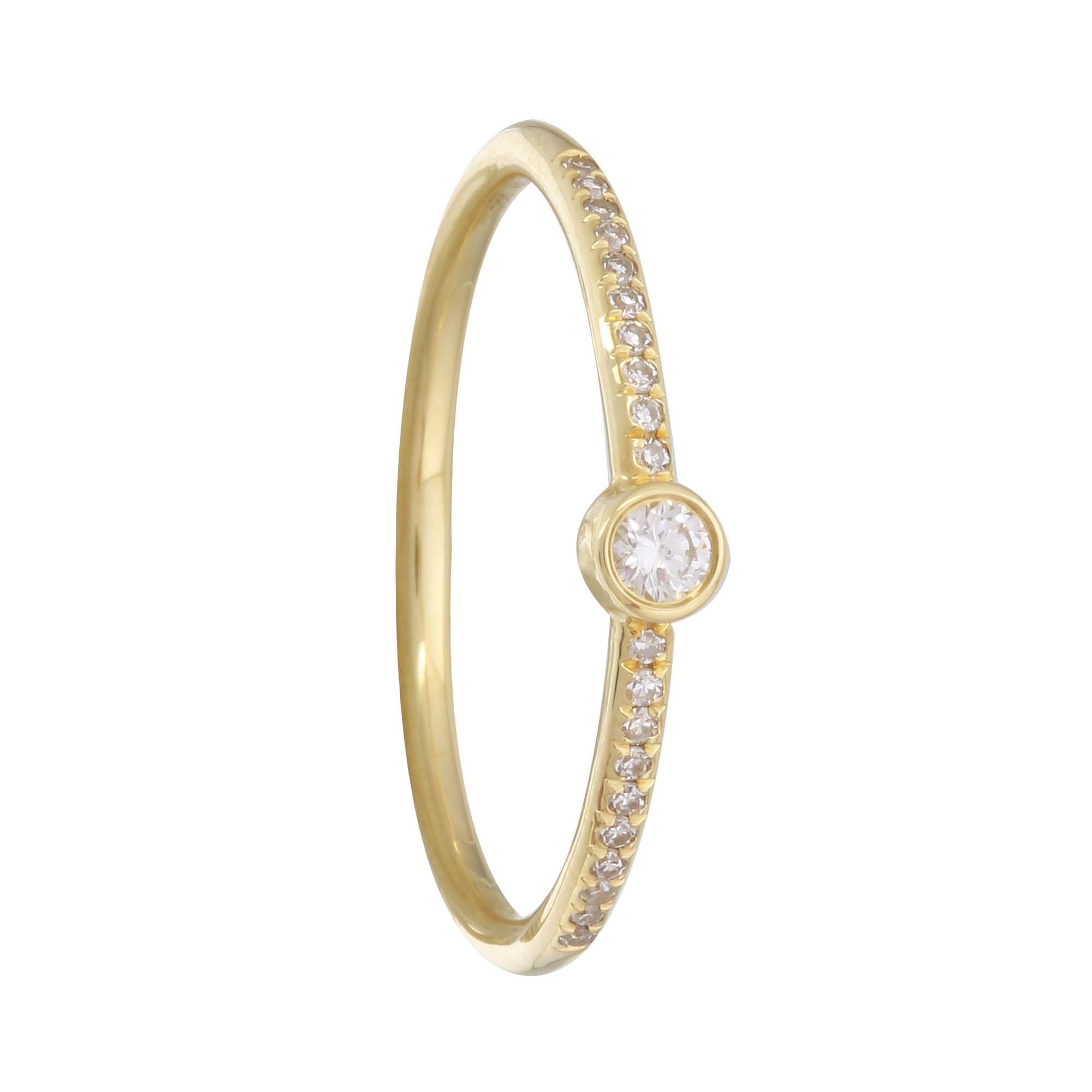 Solitaire Bezel Stack Ring.