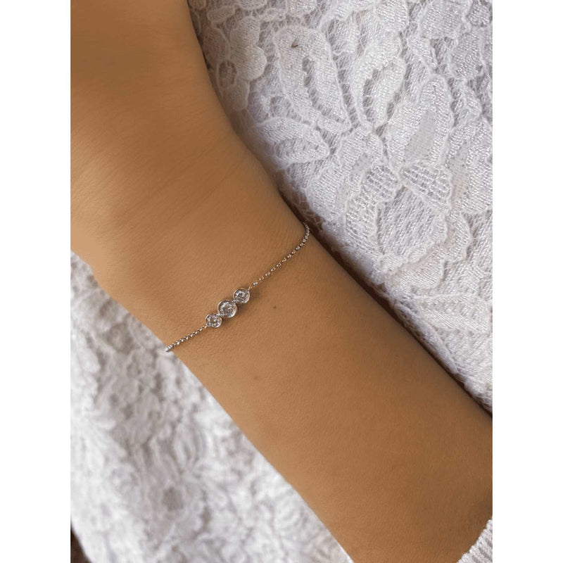 3 Bezel Charm Link Bracelet.