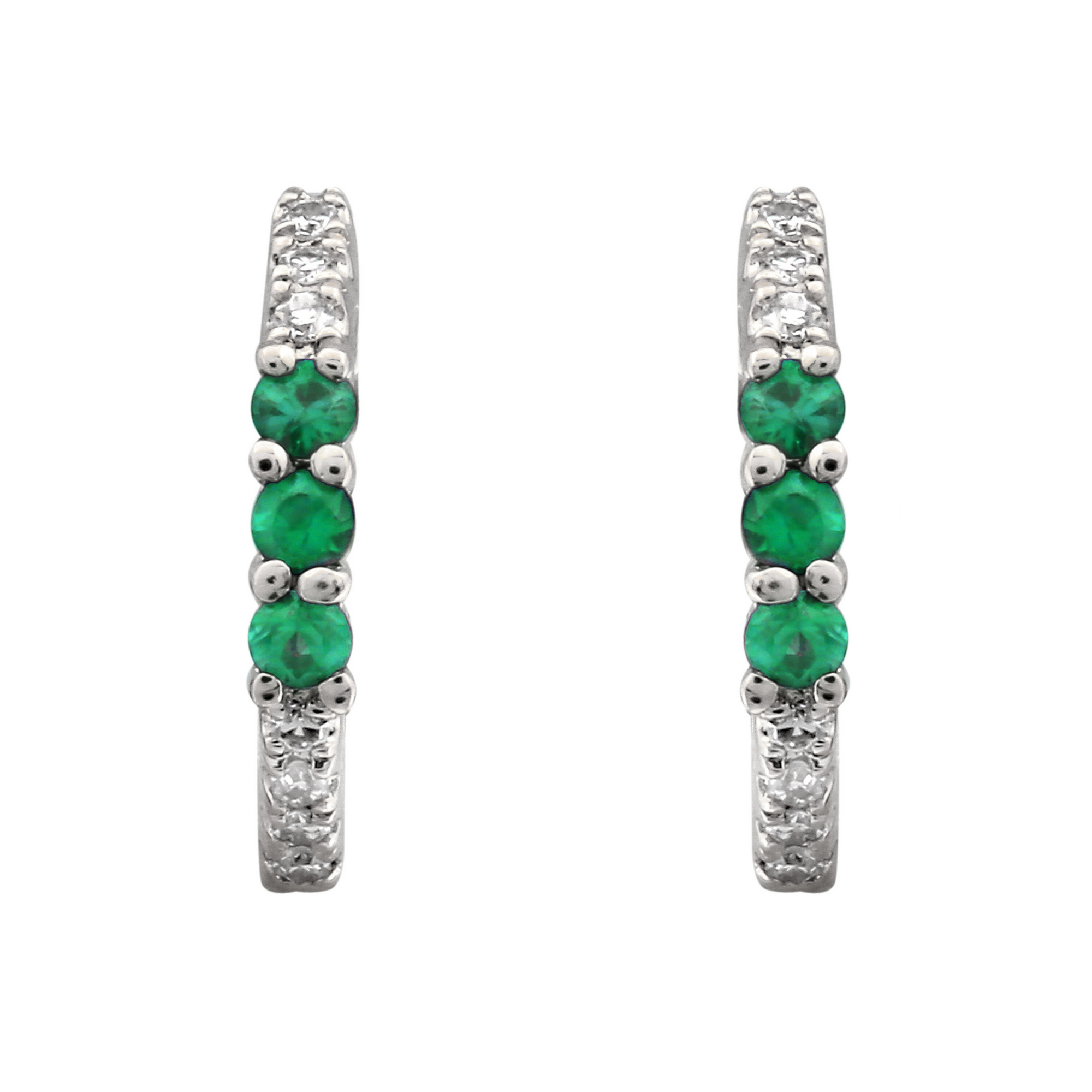 Green Tsavorite Huggies.