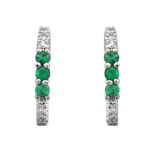 Green Tsavorite Huggies.