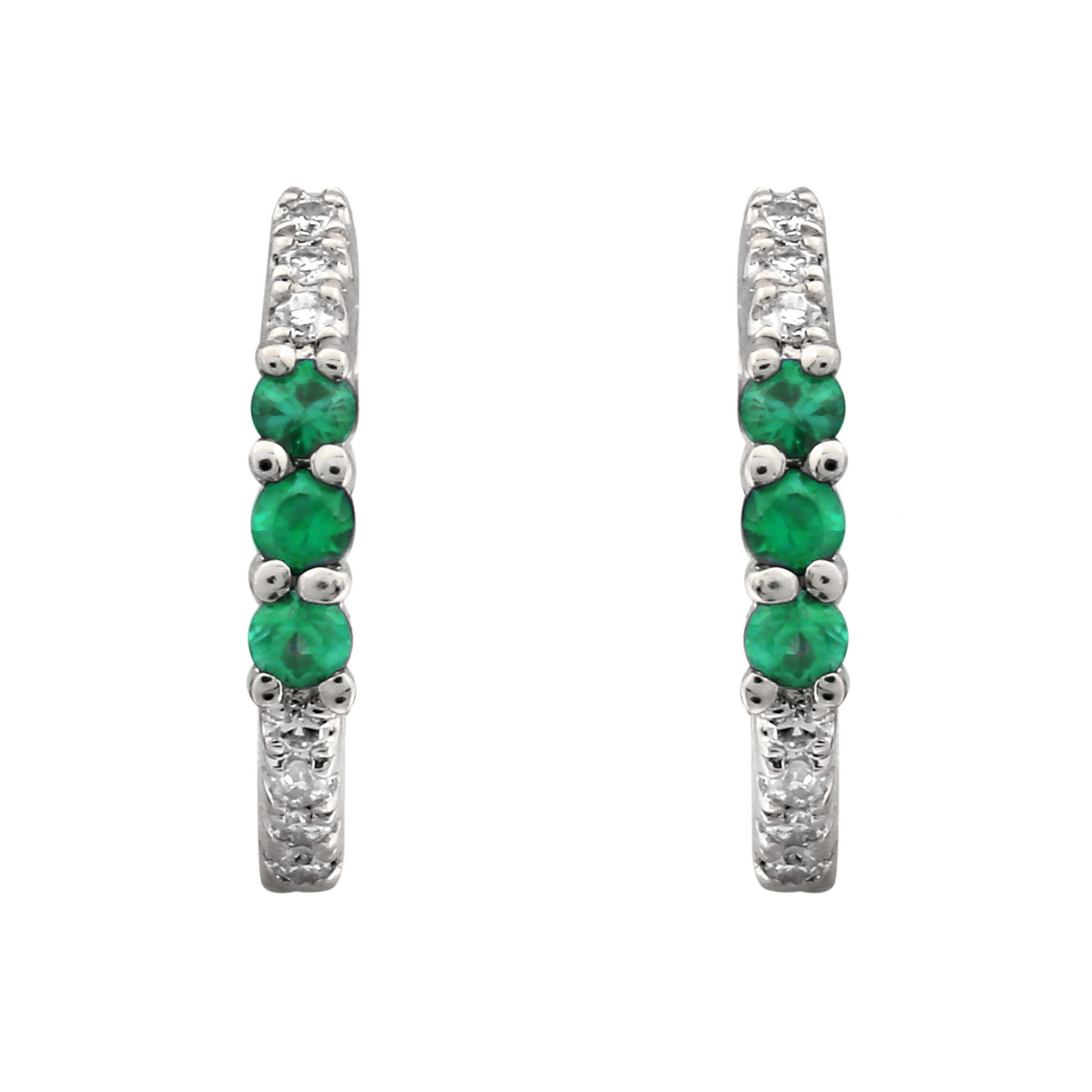 Green Tsavorite Huggies.