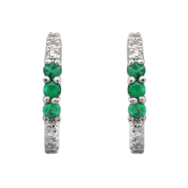 Green Tsavorite Huggies.