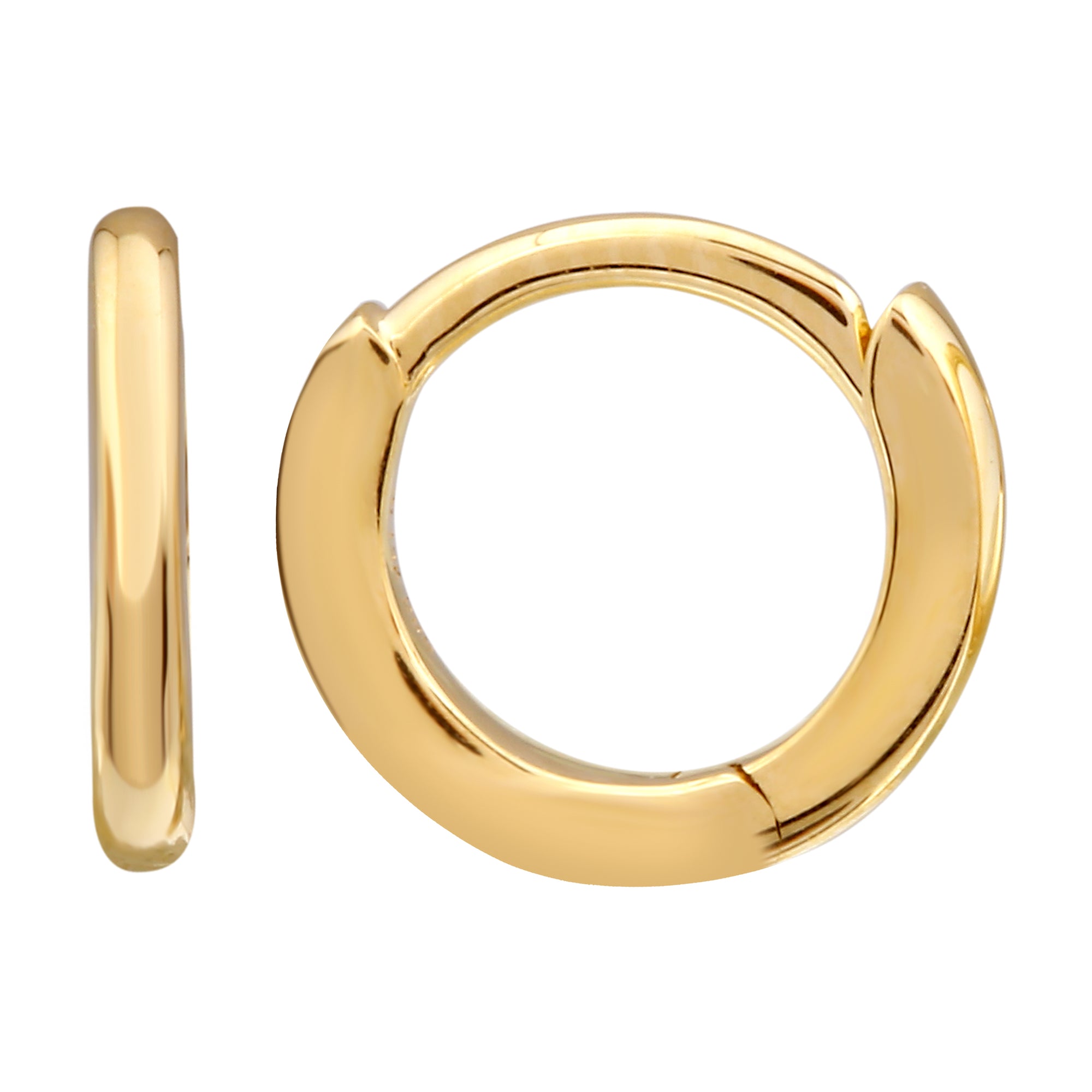Smooth 14k Gold Huggie Earrings.