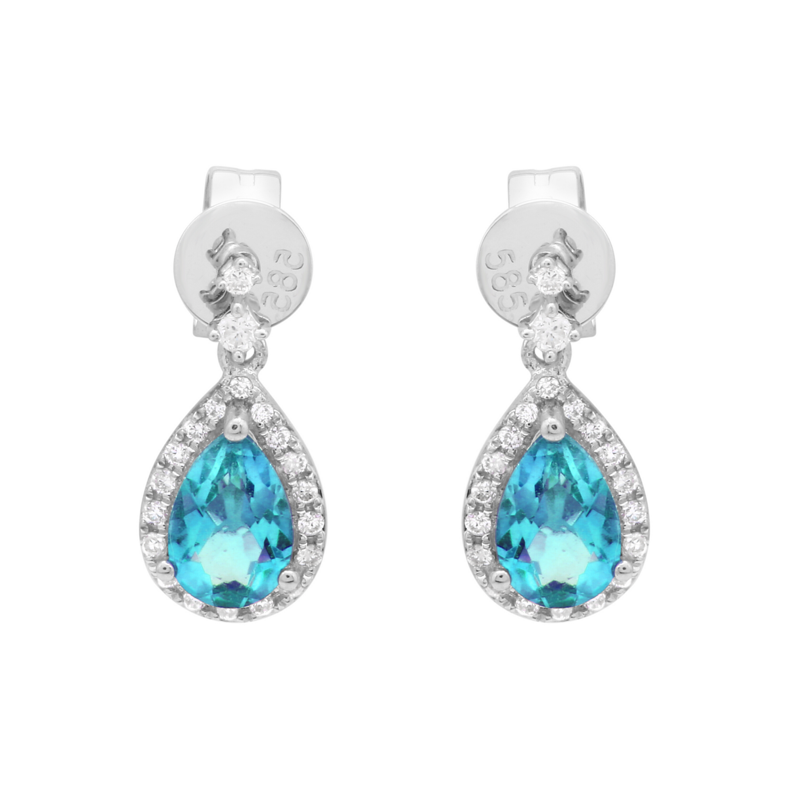 Pear Topaz Drop Studs.
