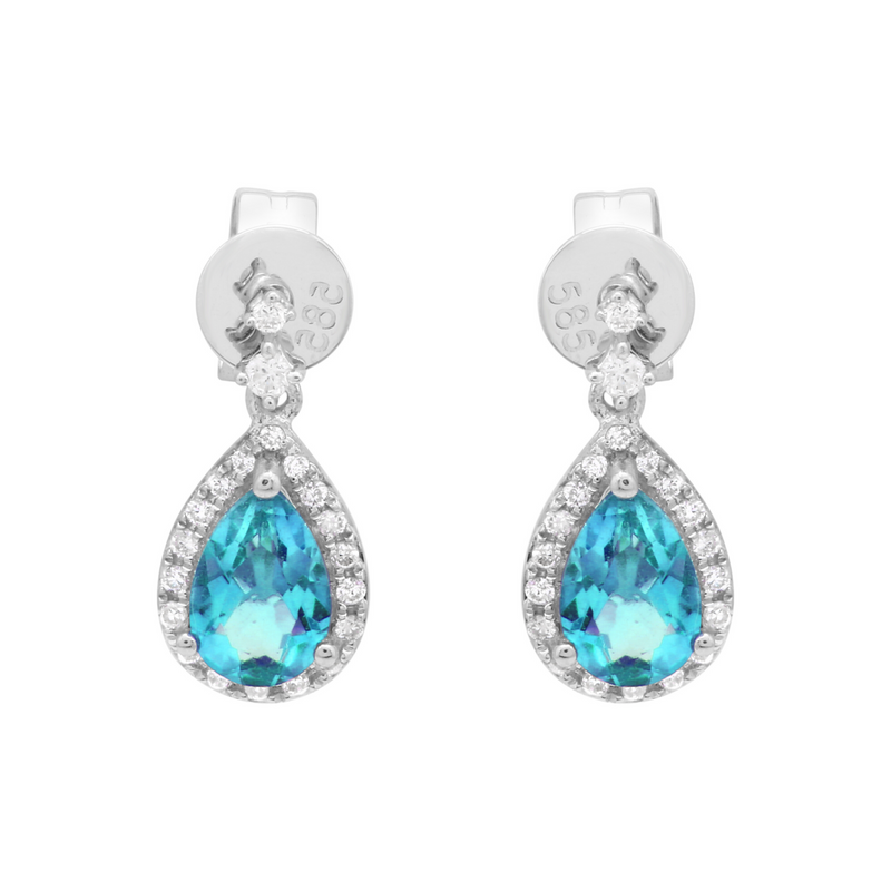 Pear Topaz Drop Studs.