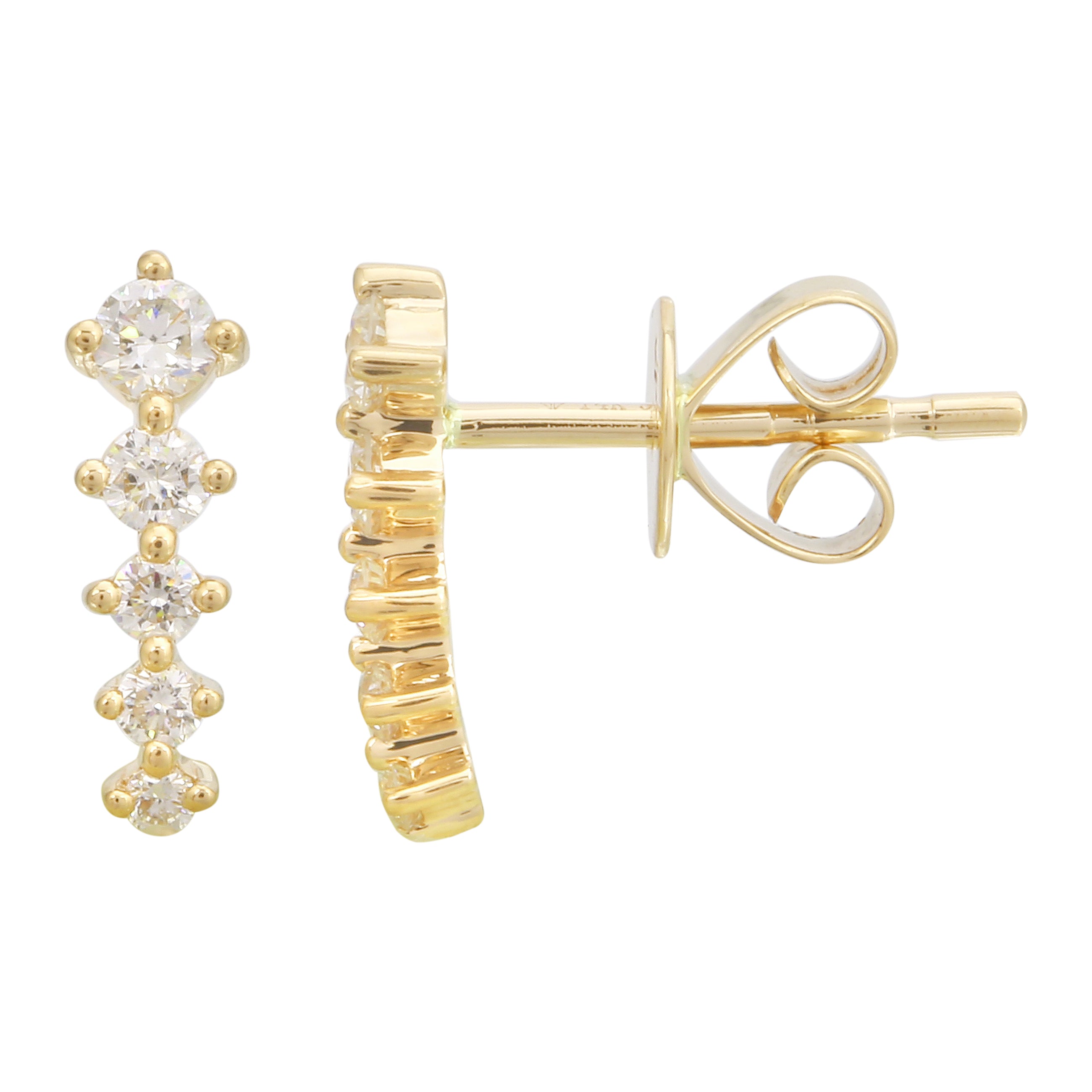 Curved Diamond Cuff Studs.