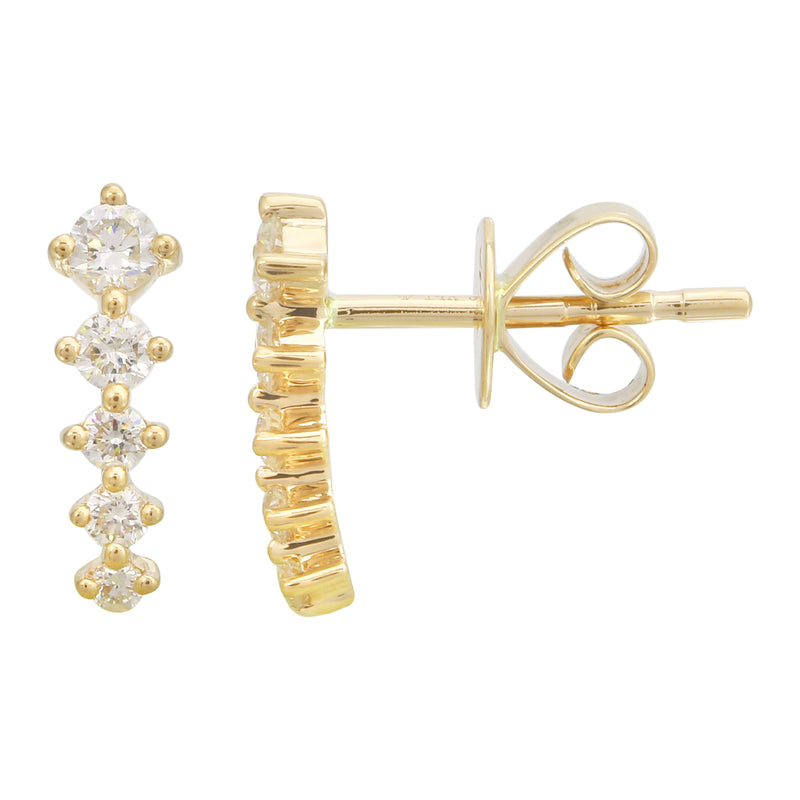 Curved Diamond Cuff Studs.