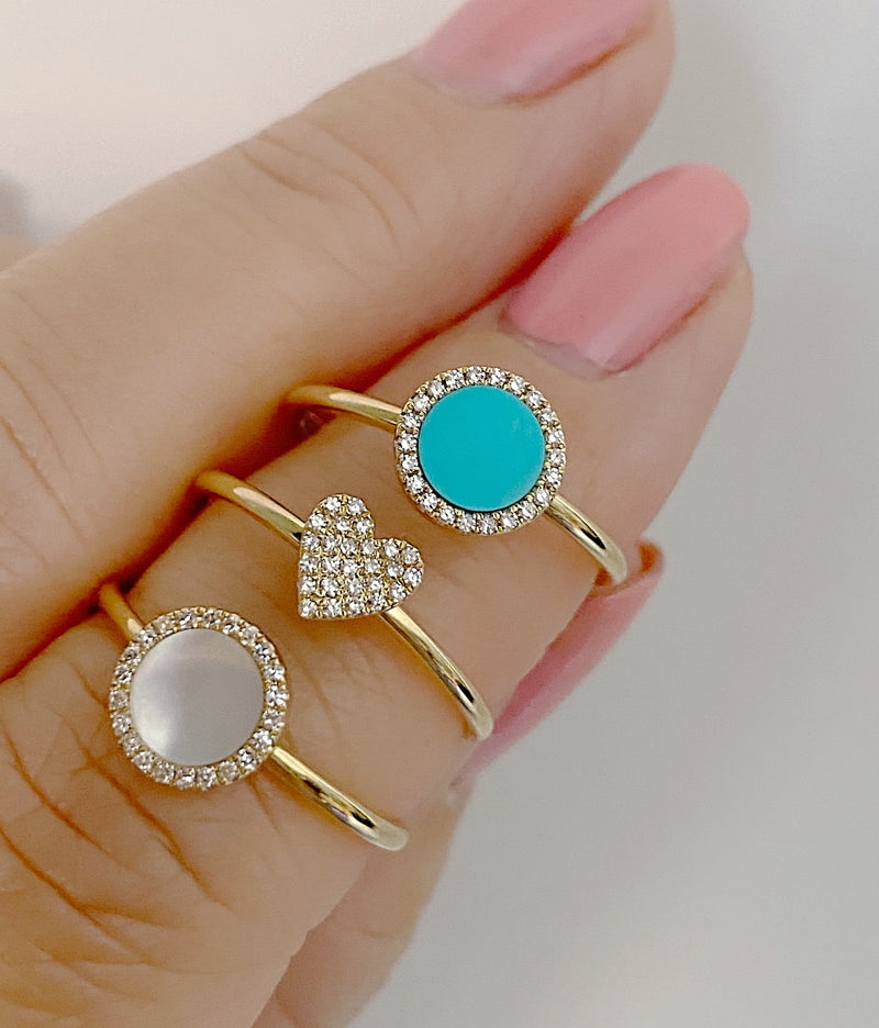 Mother of Pearl Halo Ring.