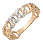 Diamond Cuban Curb Chain Link Ring.