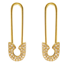Endless Safety Pin Crawler Earrings.
