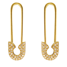 Endless Safety Pin Crawler Earrings.
