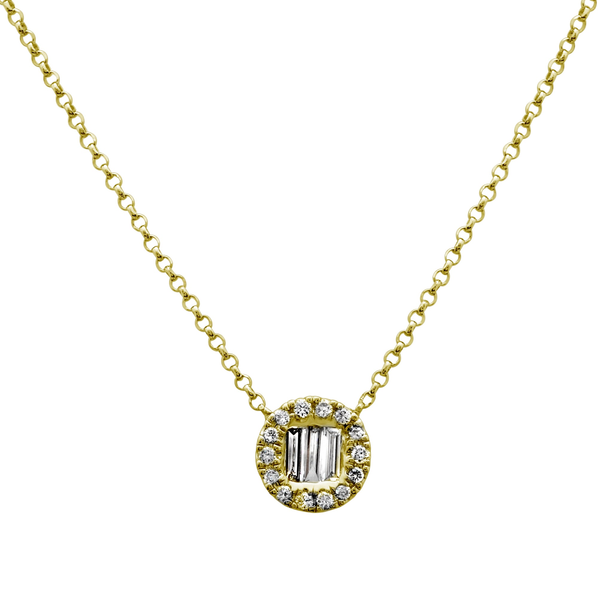Baguette Disc Pendant.