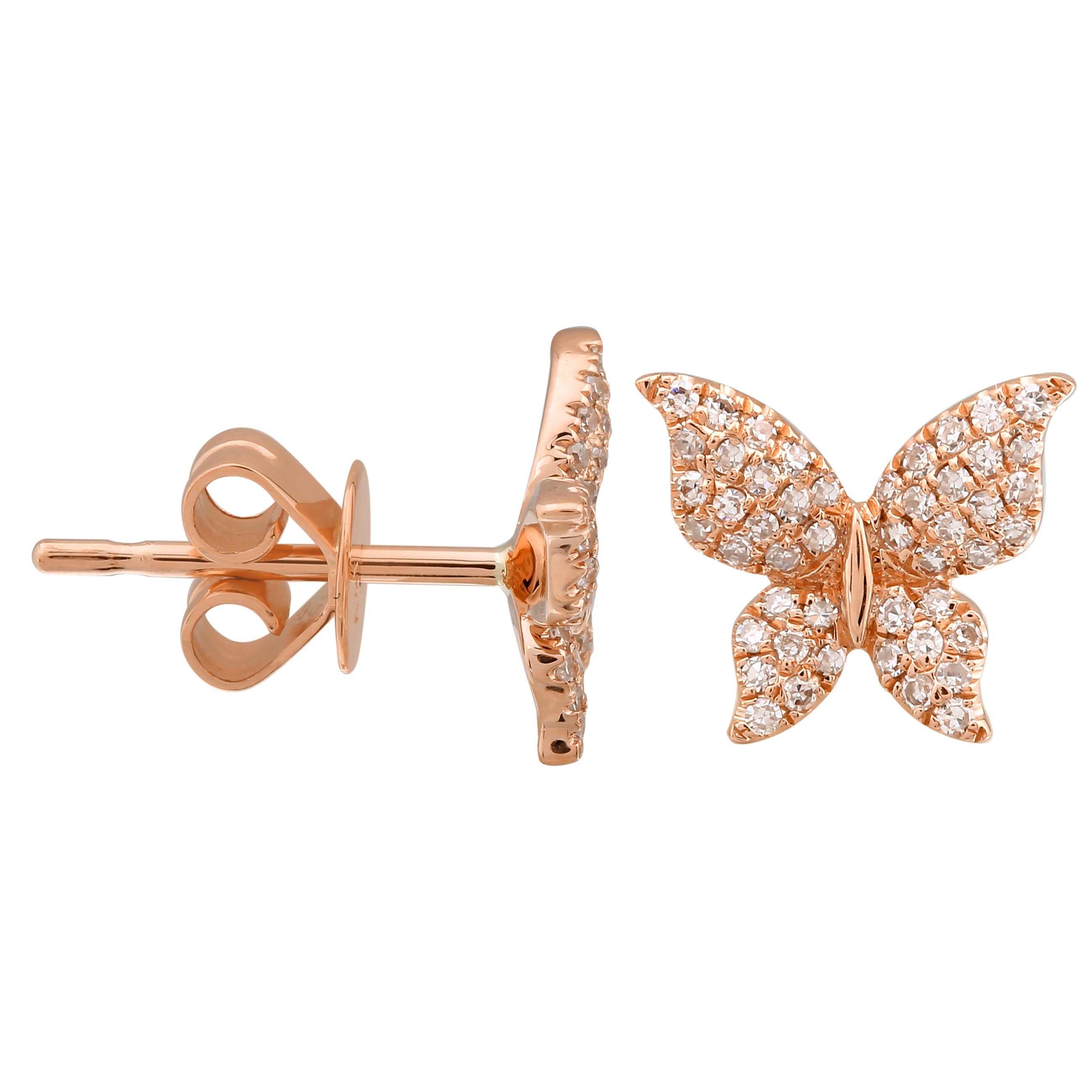 Pink Butterfly Studs.