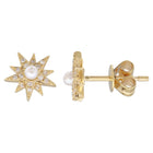 Pearl Pave Sparkle Stud Earrings.