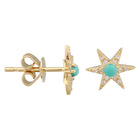 Turquoise Bead Star Earrings.