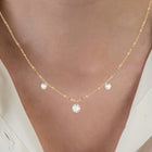 3 Pierced Diamond Float Necklace.