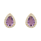 Pear Amethyst Studs.