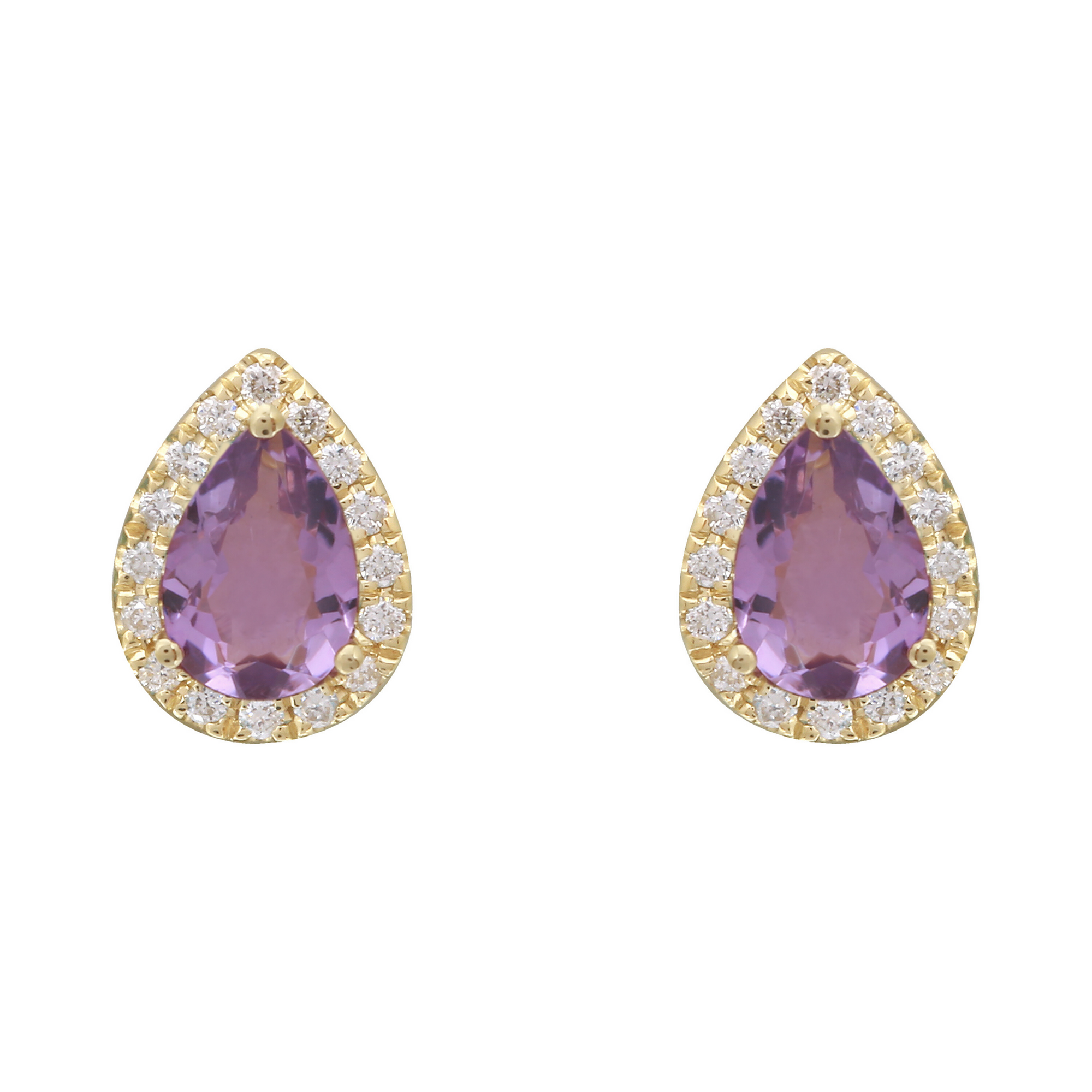 Pear Amethyst Studs.