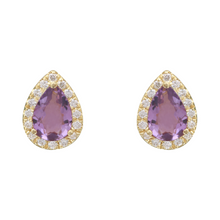 Pear Amethyst Studs.