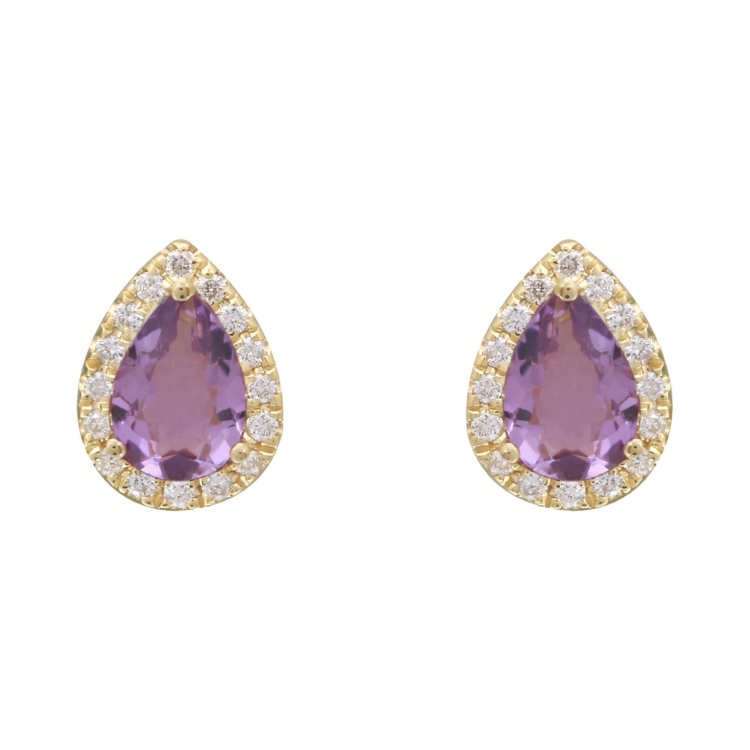Pear Amethyst Studs.
