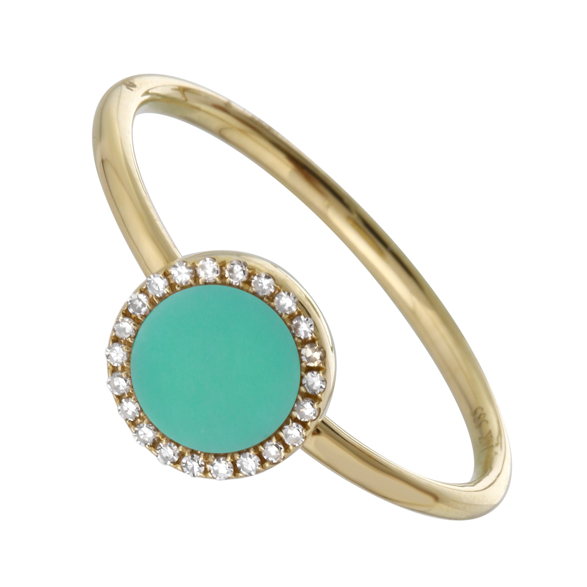 Turquoise Diamond Halo Ring.