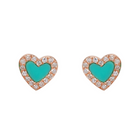 Turquoise Heart Studs.