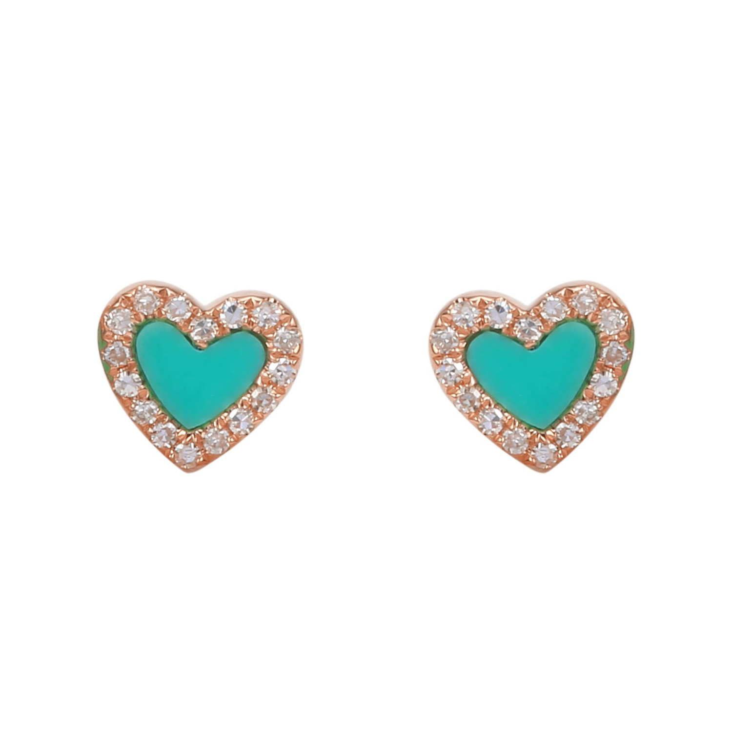Turquoise Heart Studs.