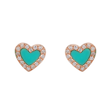 Turquoise Heart Studs.