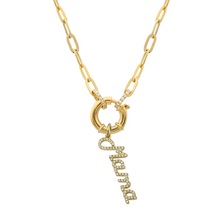 Spring Clasp Pendant Paperclip Necklace.