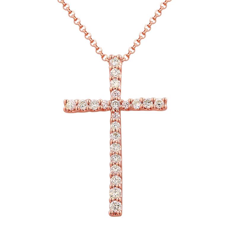 Floating Tapered Cross Pendant Necklace.