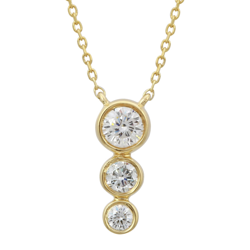 Lab Grown Bezel Stack Necklace.