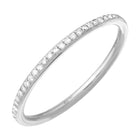 Rhodium Gemstone Thin Band.