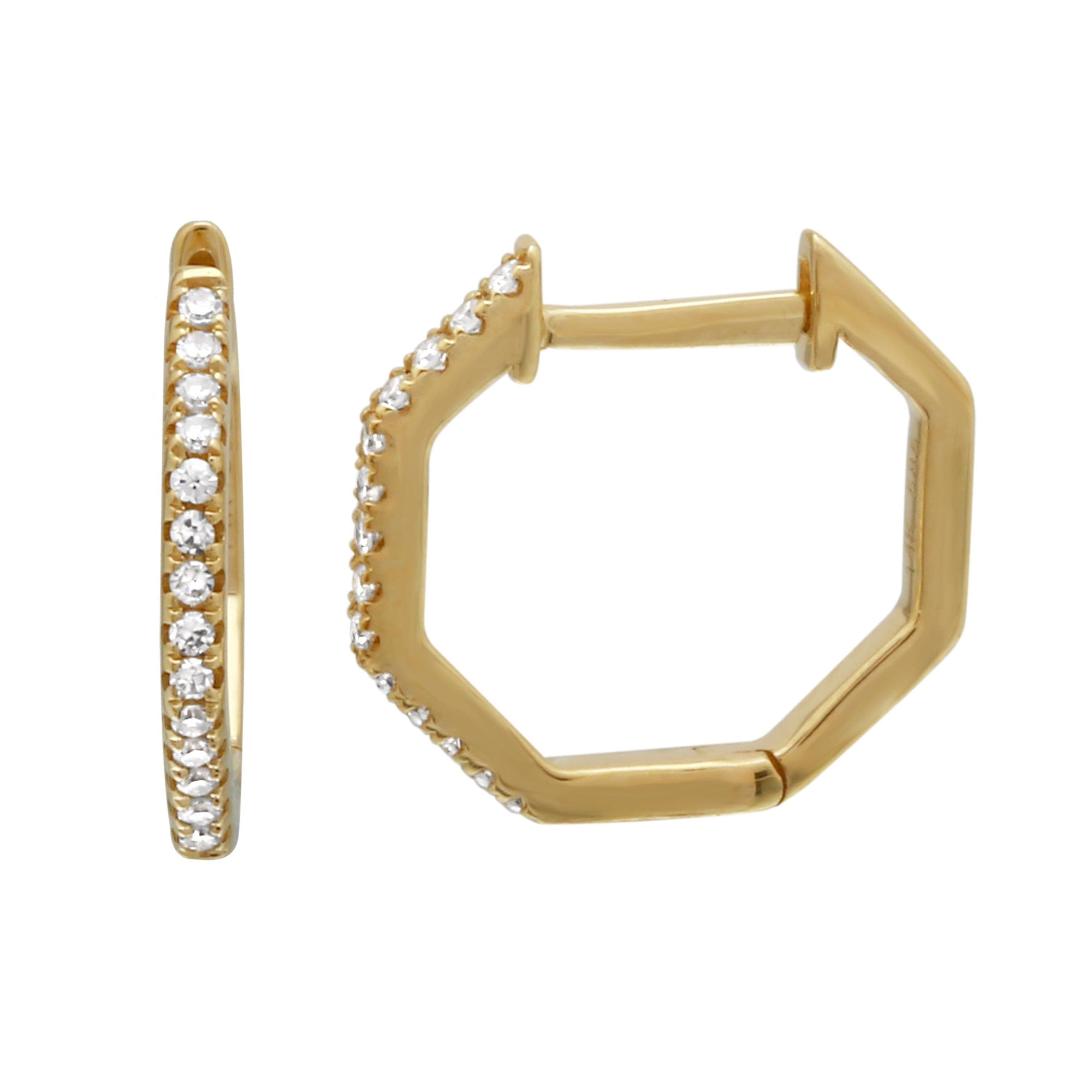 Octagon Huggie Hoops.