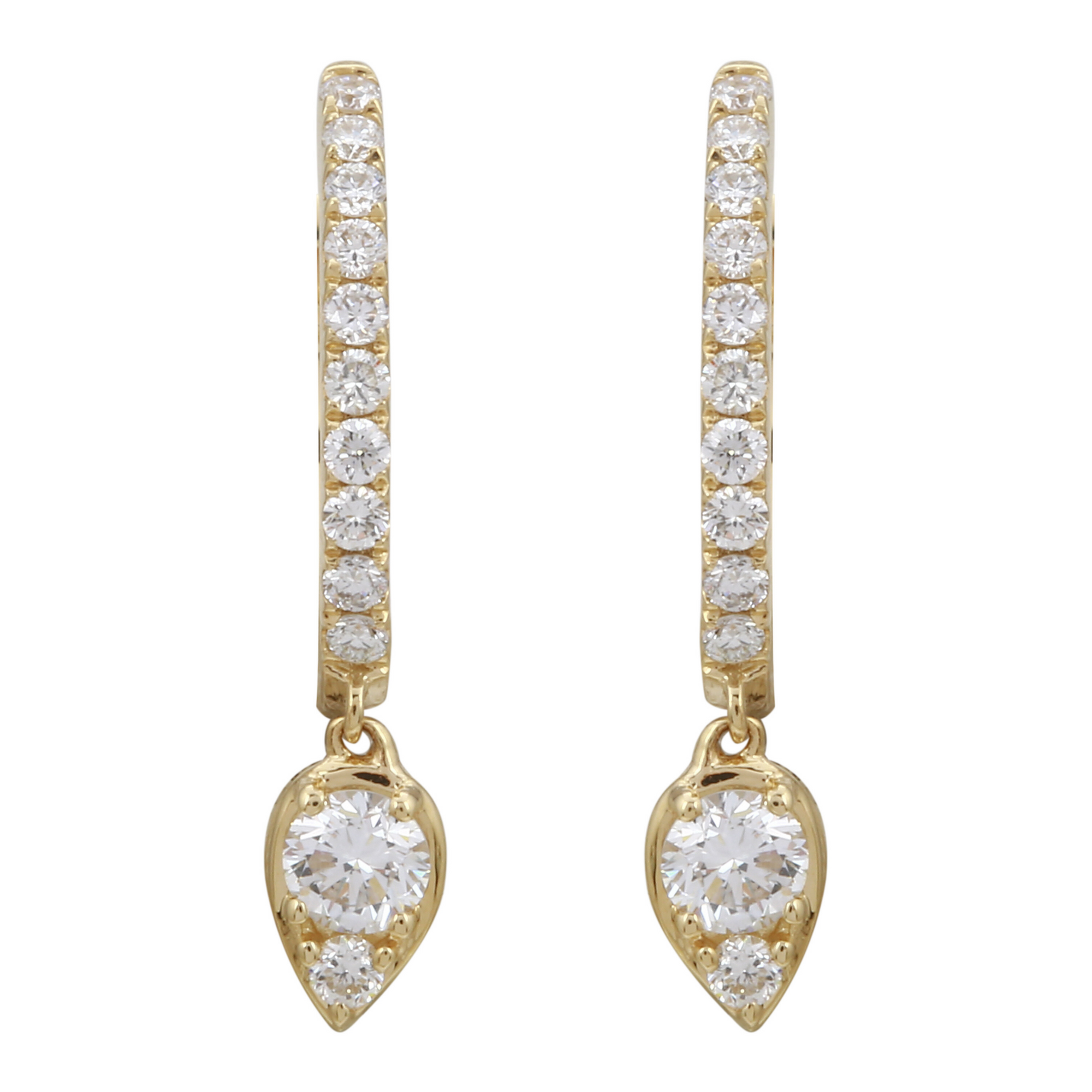 Dangling Drop Hoops.