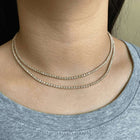 5 Carat Classic Yellow Gold Diamond Tennis Necklace.