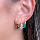 Mop Dangle Hoop Earrings.