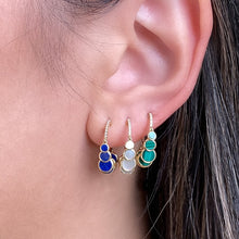 Mop Dangle Hoop Earrings.
