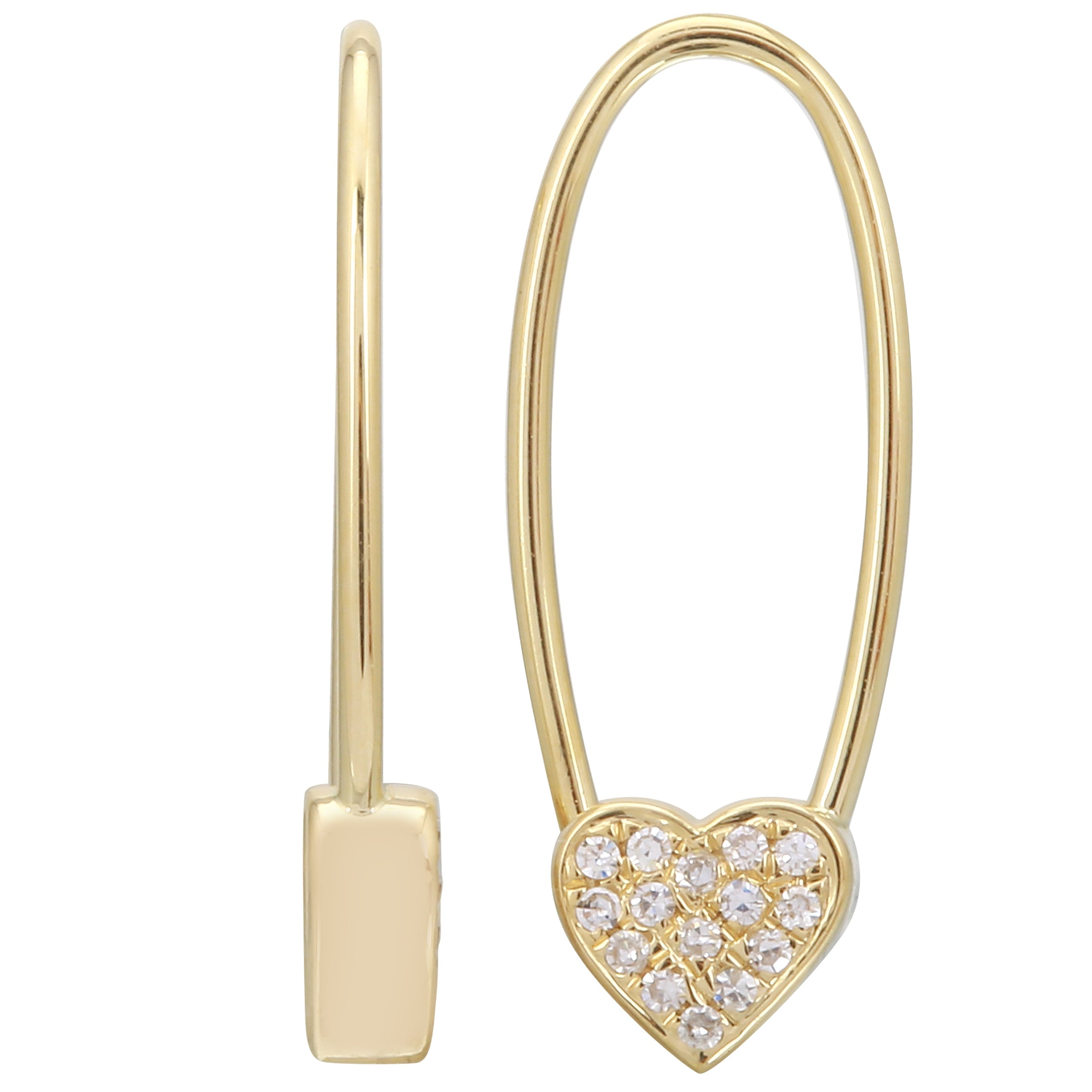 Heart Threader Drop Earrings.
