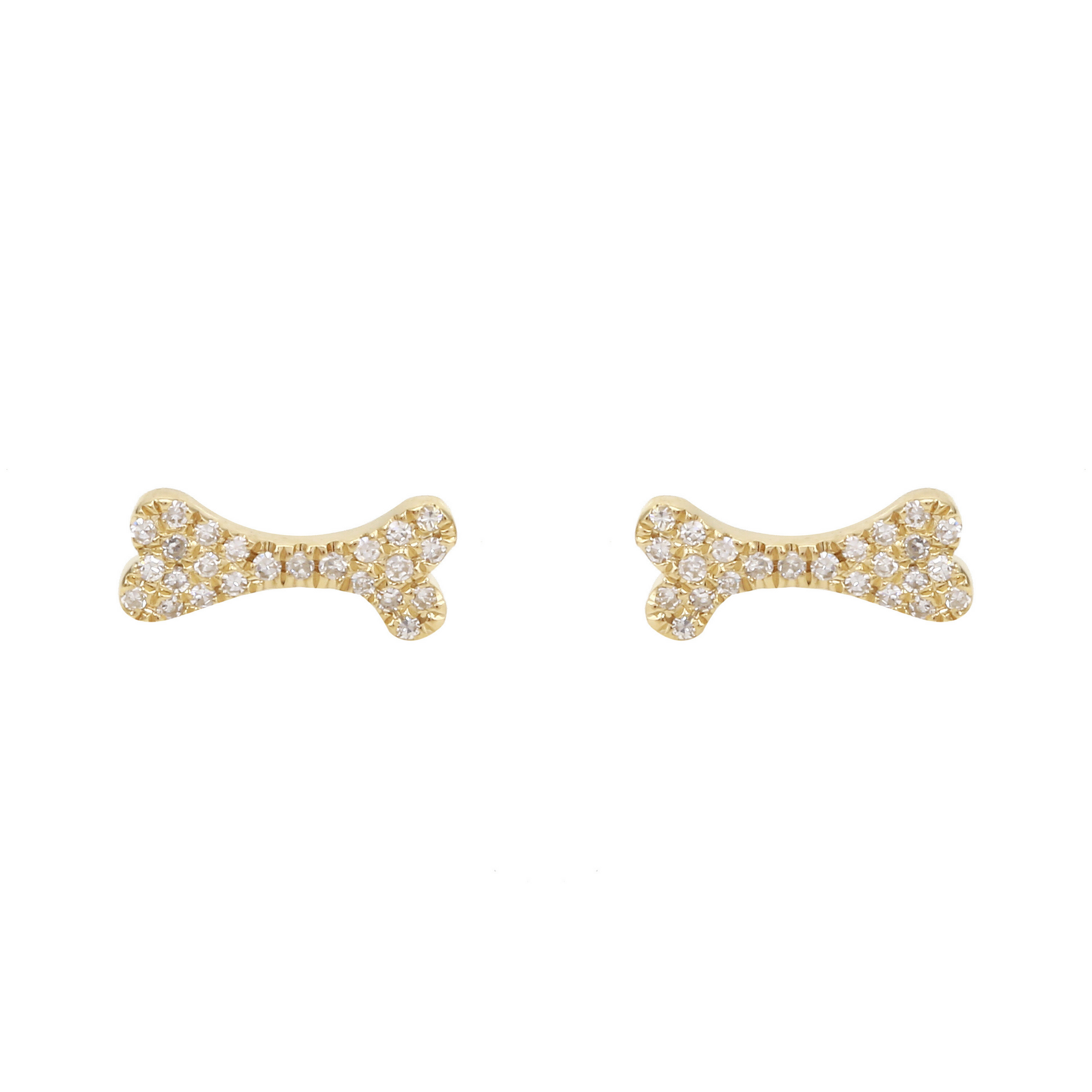 Dog Bone Stud Earrings.