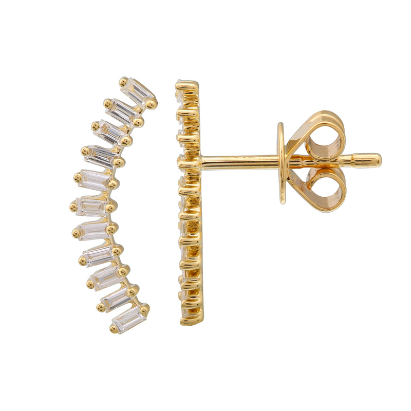 Curved Baguette Cuff Studs.