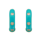 Turquoise Enamel Huggies.